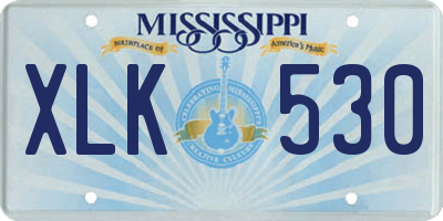 MS license plate XLK530