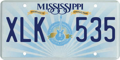 MS license plate XLK535