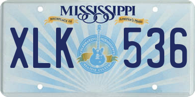 MS license plate XLK536