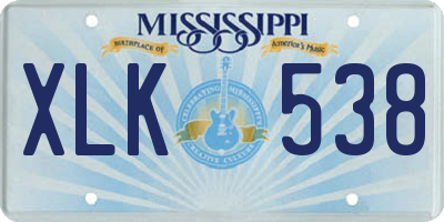 MS license plate XLK538