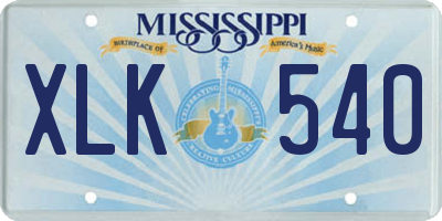 MS license plate XLK540