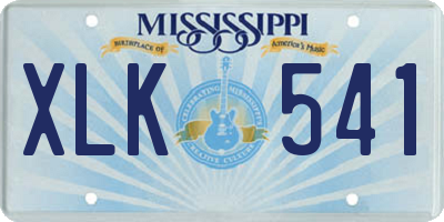 MS license plate XLK541
