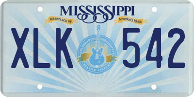 MS license plate XLK542