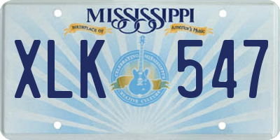 MS license plate XLK547