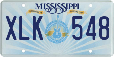 MS license plate XLK548