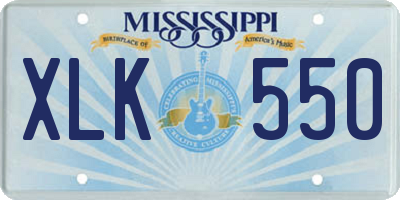 MS license plate XLK550
