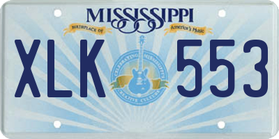 MS license plate XLK553