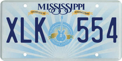 MS license plate XLK554