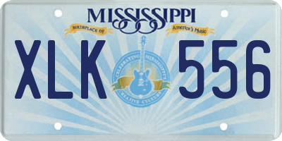 MS license plate XLK556