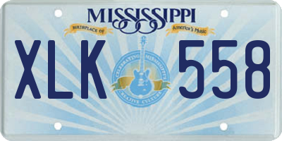 MS license plate XLK558