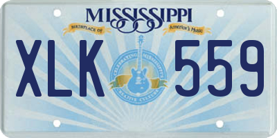 MS license plate XLK559