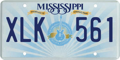 MS license plate XLK561