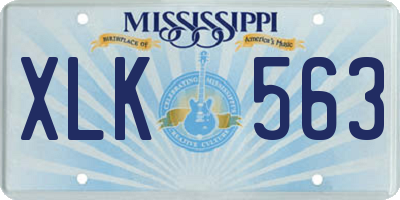 MS license plate XLK563