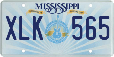 MS license plate XLK565