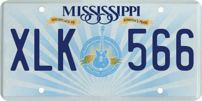 MS license plate XLK566