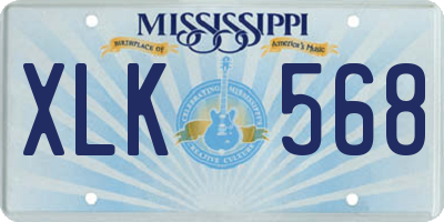 MS license plate XLK568