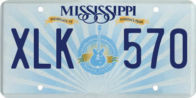 MS license plate XLK570