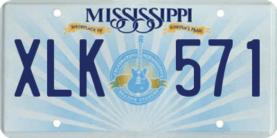 MS license plate XLK571