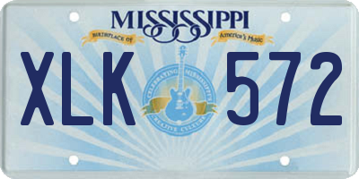 MS license plate XLK572