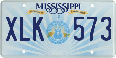 MS license plate XLK573