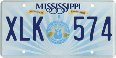 MS license plate XLK574