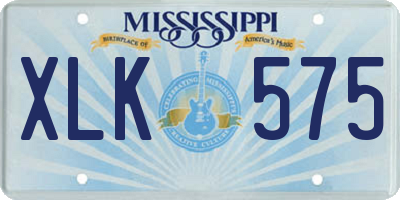 MS license plate XLK575