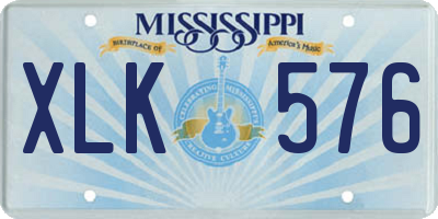 MS license plate XLK576