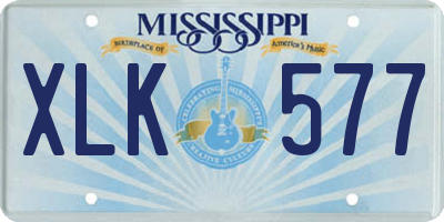 MS license plate XLK577