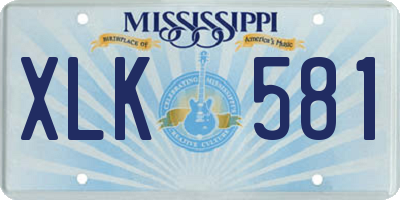 MS license plate XLK581