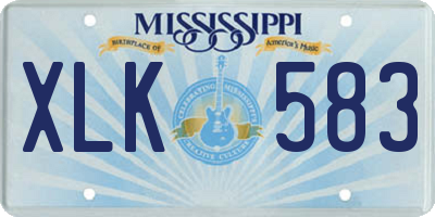 MS license plate XLK583