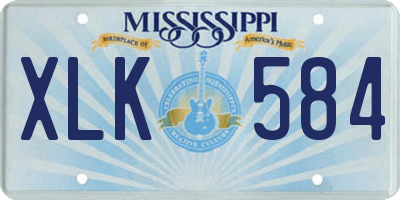 MS license plate XLK584
