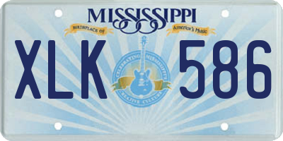 MS license plate XLK586