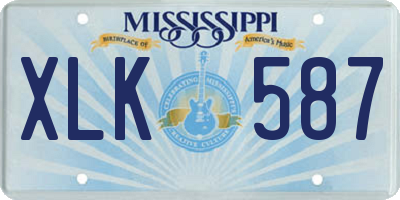 MS license plate XLK587