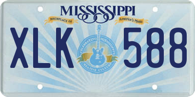 MS license plate XLK588