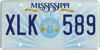 MS license plate XLK589