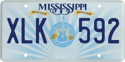 MS license plate XLK592