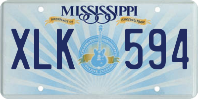 MS license plate XLK594
