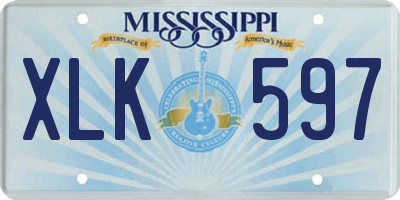 MS license plate XLK597