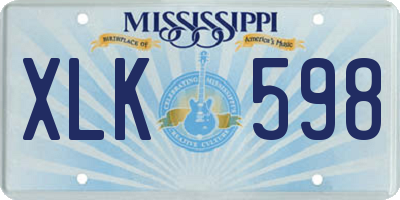 MS license plate XLK598