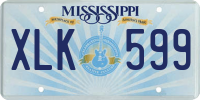 MS license plate XLK599