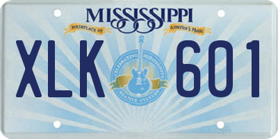 MS license plate XLK601