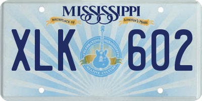 MS license plate XLK602