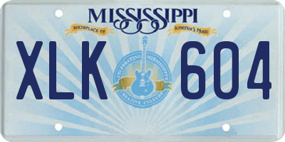 MS license plate XLK604