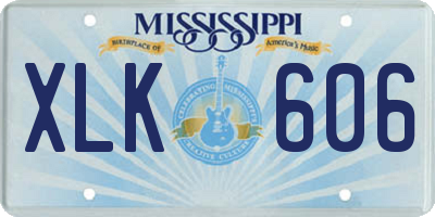 MS license plate XLK606