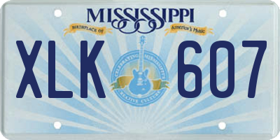 MS license plate XLK607