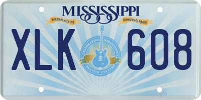 MS license plate XLK608
