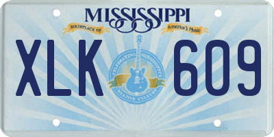 MS license plate XLK609