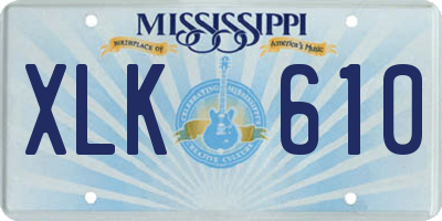 MS license plate XLK610