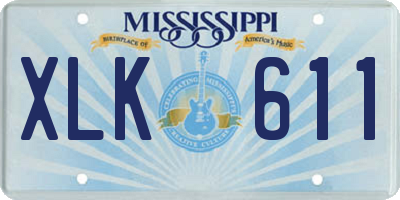 MS license plate XLK611