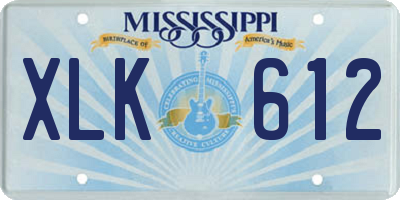 MS license plate XLK612